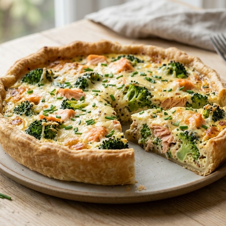 Quiche zalm-broccoli recept
