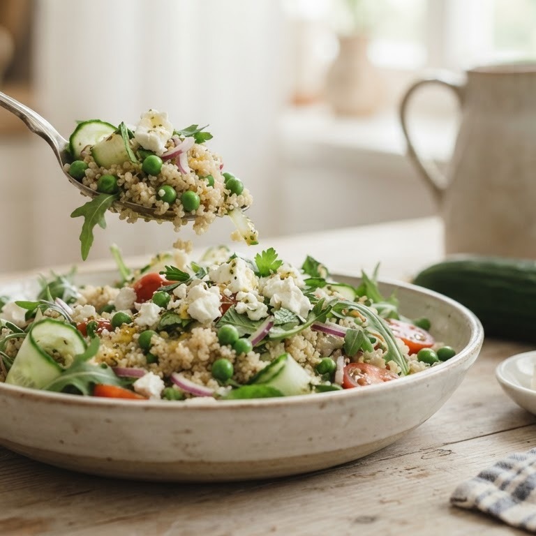 Quinoa salade met groene groenten recept