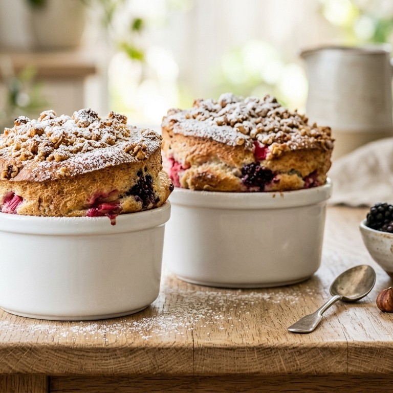 Rabarber souffle met crumble recept