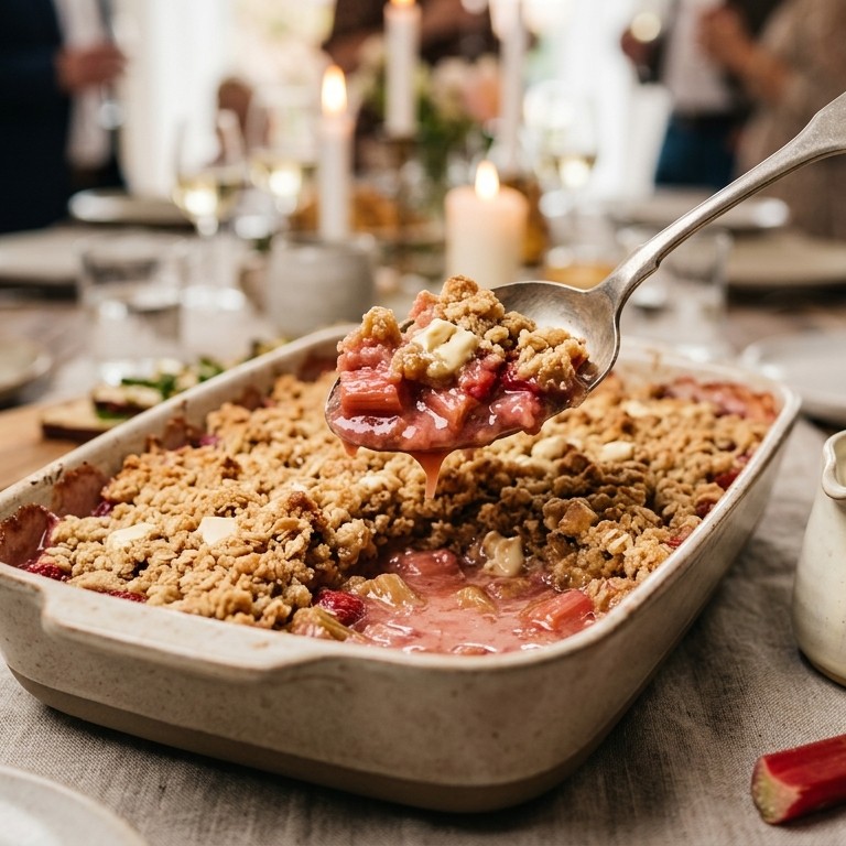 Rabarbercrumble voor buffet recept