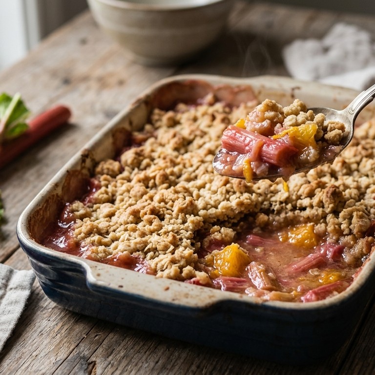 Rabarbercrumble recept