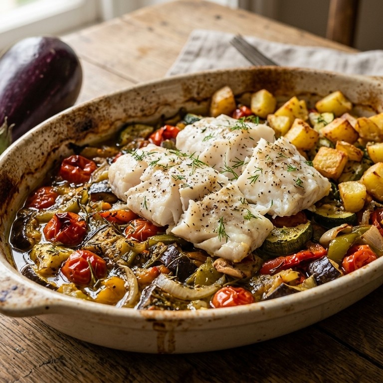 Ratatouille met koolvis recept