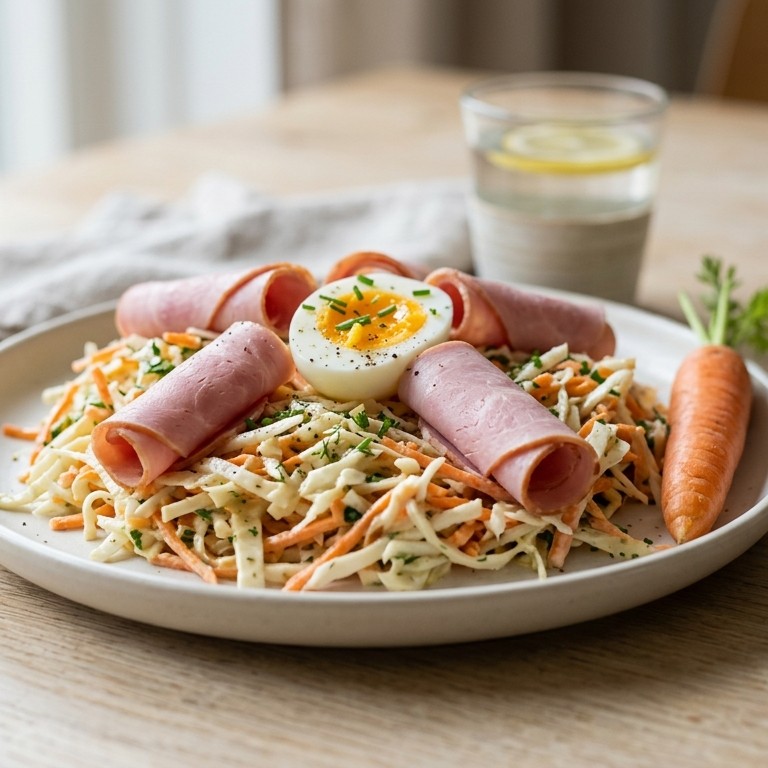 Rauwkostsalade met ham recept