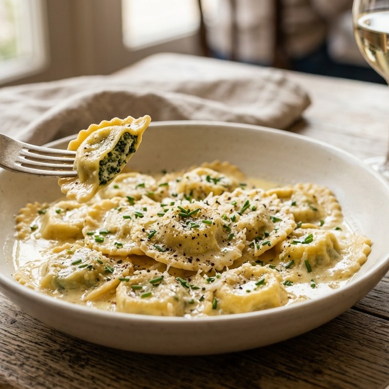 Ravioli met bieslook recept