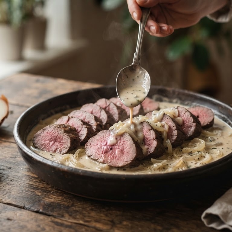Reerug met roomsaus recept