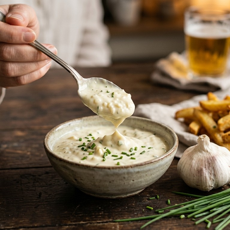 Renates knoflooksausje recept