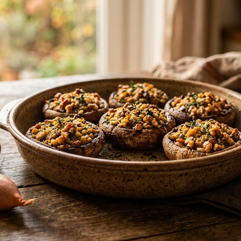Reuzenchampignons met notenvulling recept