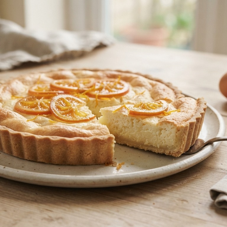 Ricottataart met sinaasappel recept
