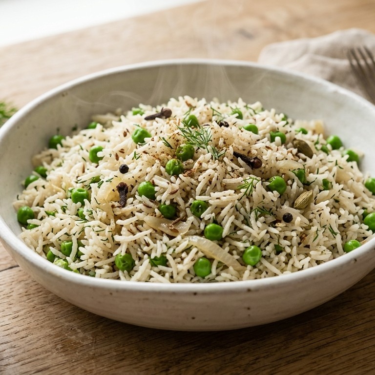 Rijst en erwtjes met garam masala recept