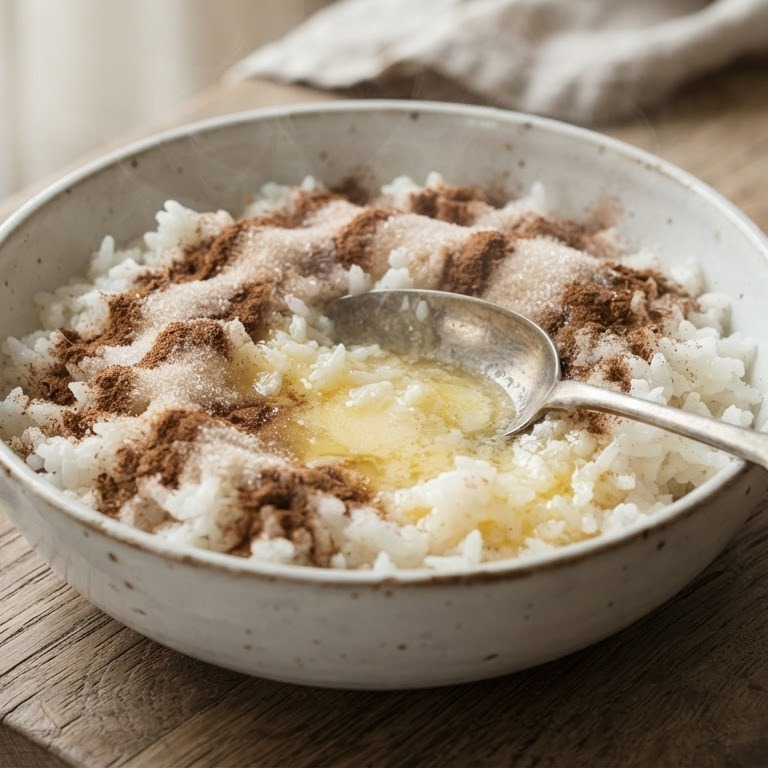 Rijst met boter, kaneel en suiker recept