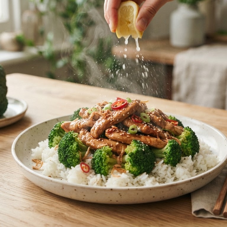 Rijst met broccoli en kalkoen recept