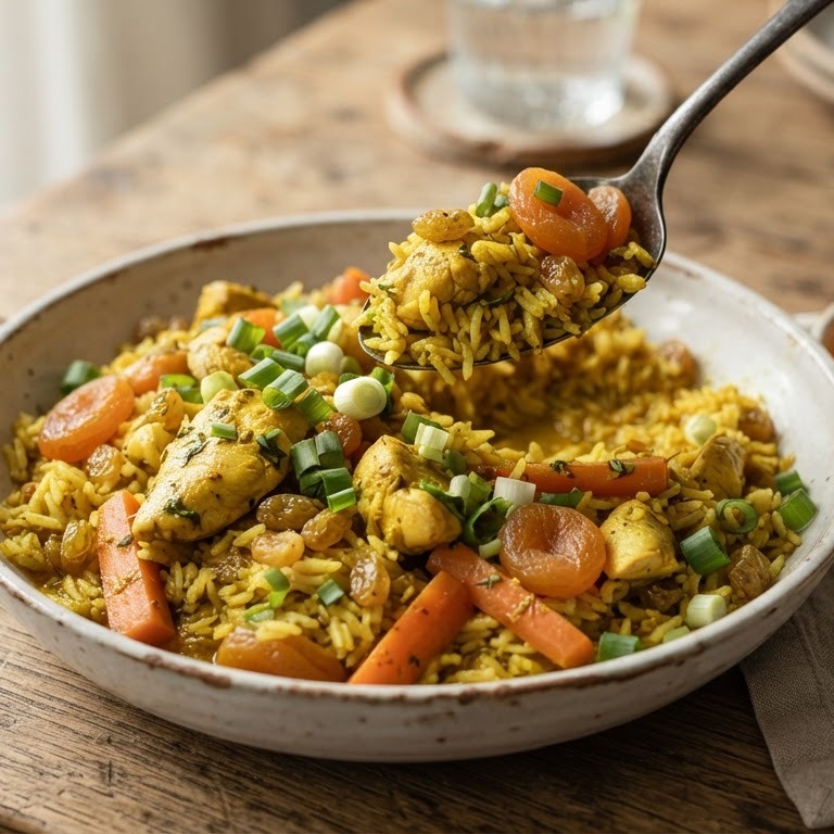 Rijst met kipfilet en abrikozen recept