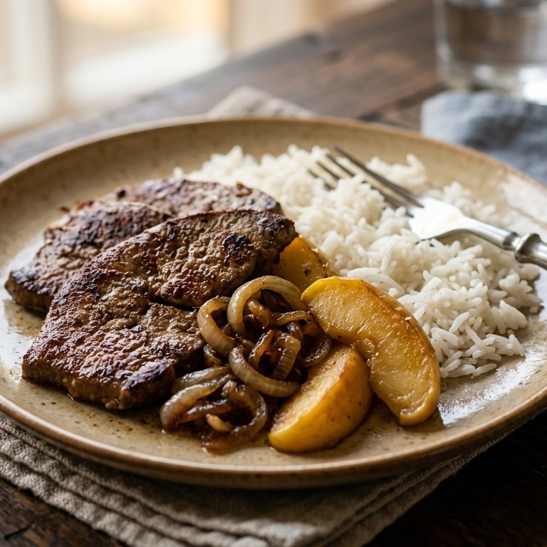 Rijst met lever en appel recept