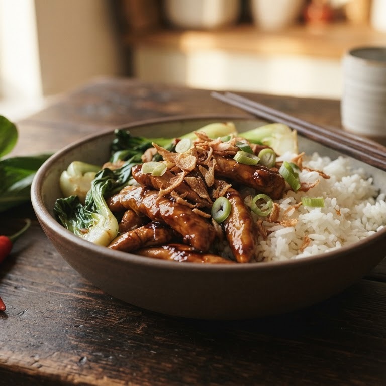 Rijst met paksoi en kipfilet recept