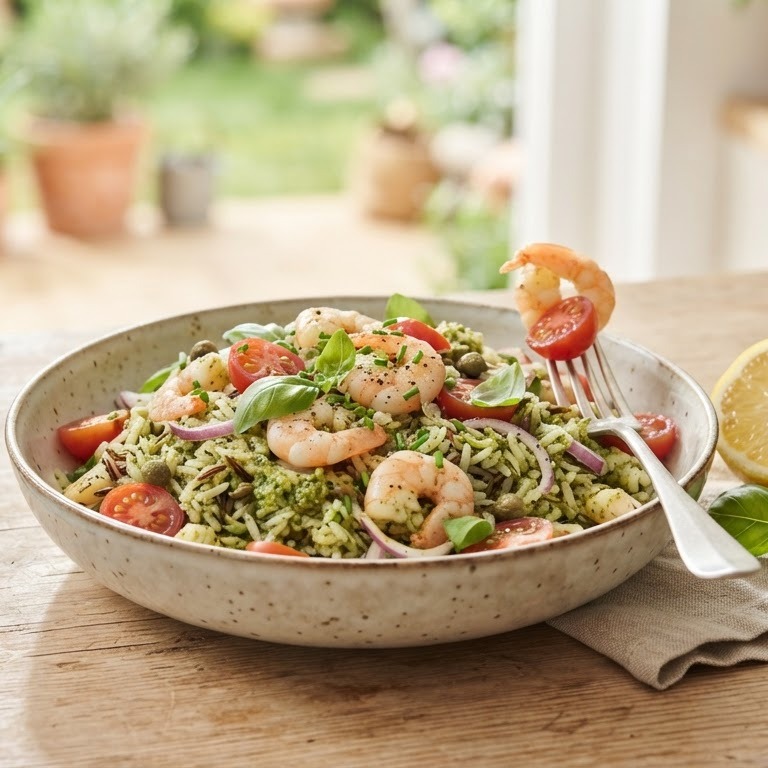 Rijstsalade met garnalen recept