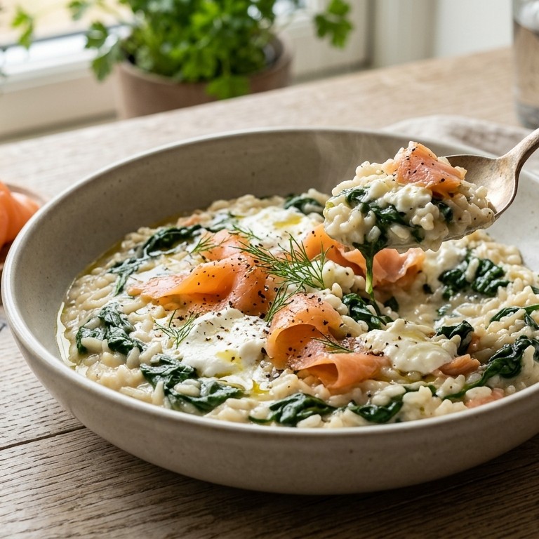 Risotto met spinazie en geitenkaas recept