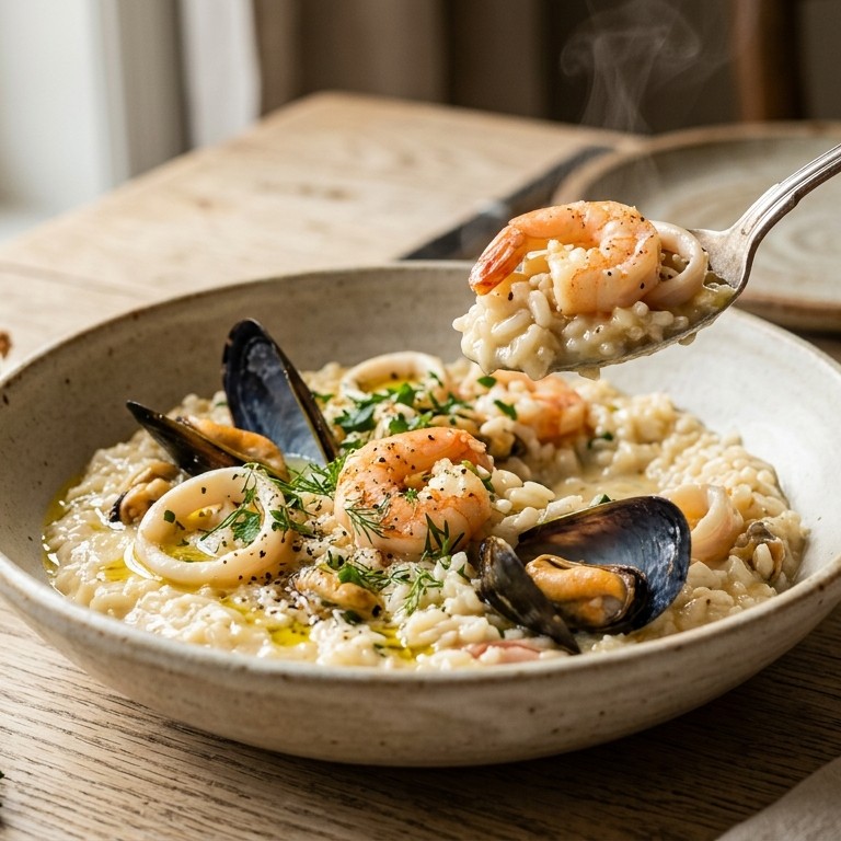 Risotto met zeevruchten en Maredsous recept