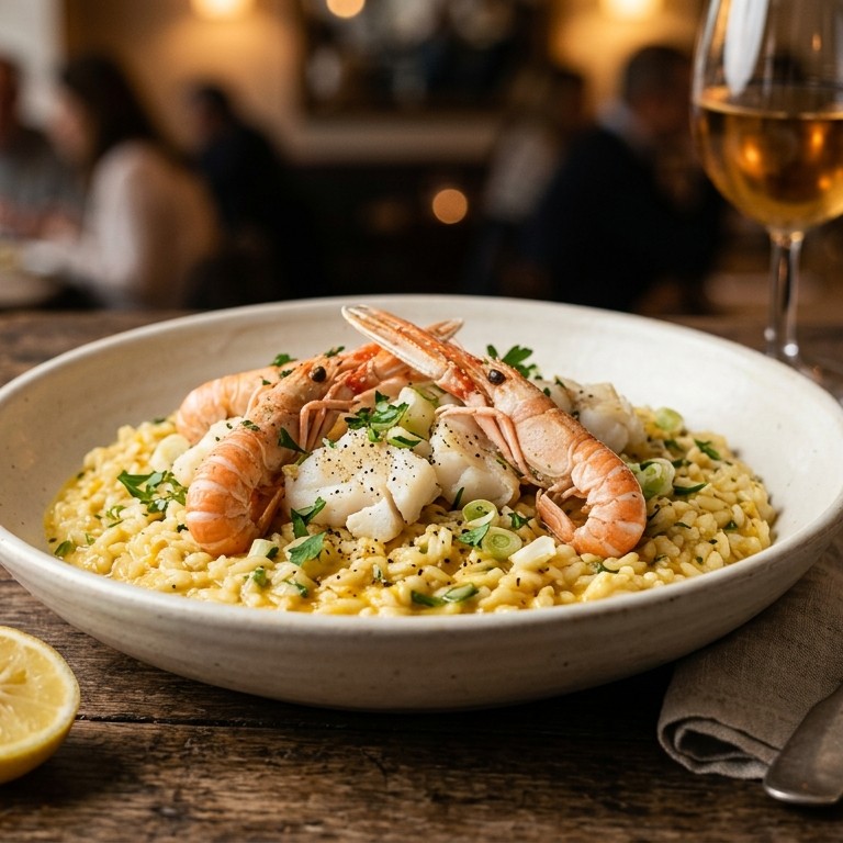 Risotto Milanese met scampi's recept