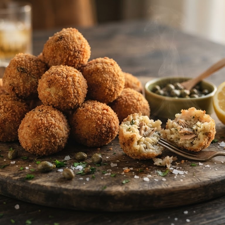 Risottoballetjes met makreel recept