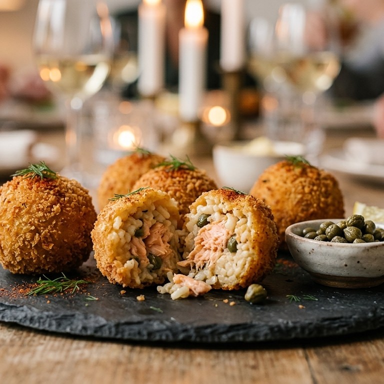 Risottoballetjes met zalm recept