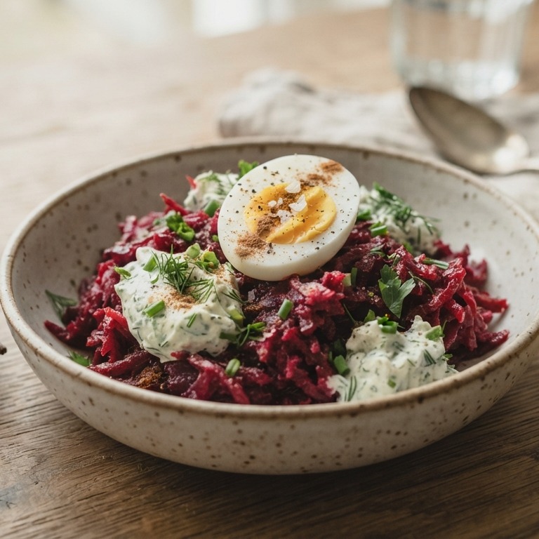 Rode bietensalade met heksenkaas recept