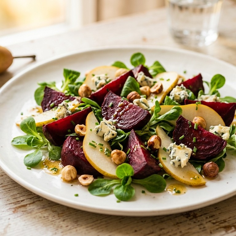 Rode bietensalade met notenvinaigrette recept