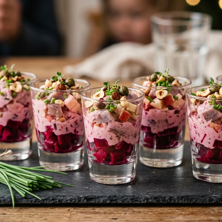 Rode haringcocktail voor buffet recept