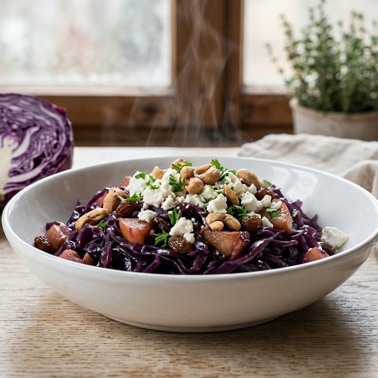 Rode kool met appel en feta recept