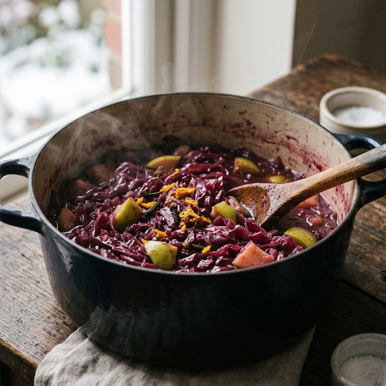 Rode kool met cider en appel recept