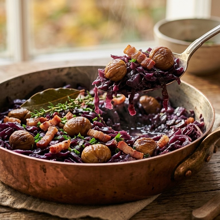 Rode kool met kastanjes recept