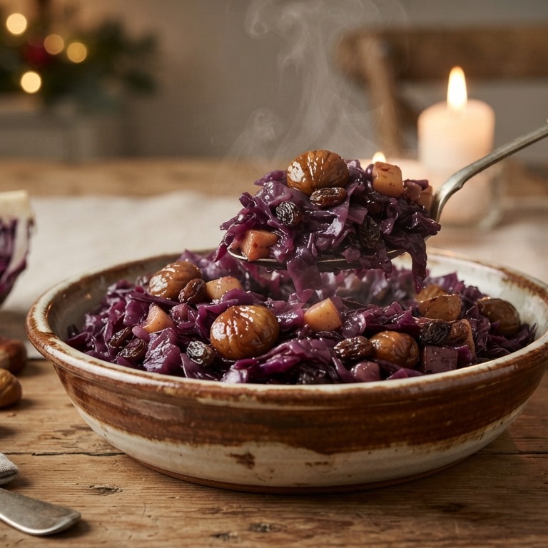 Rode kool met kastanjes recept