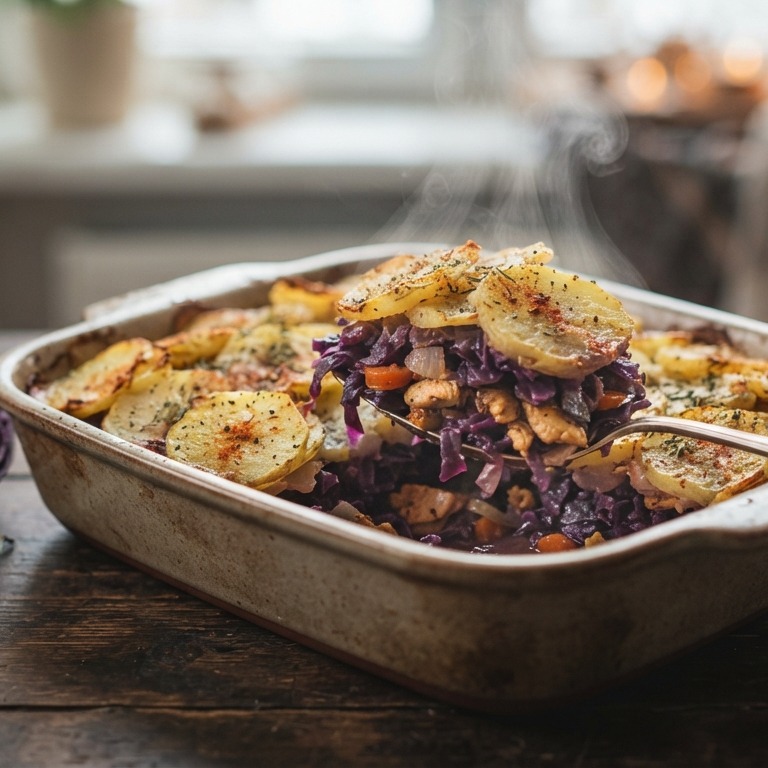 Rode kool met shoarma ovenschotel recept
