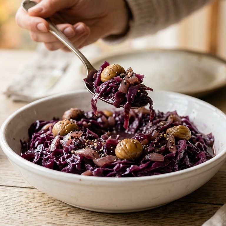 Rode kool met tamme kastanjes recept