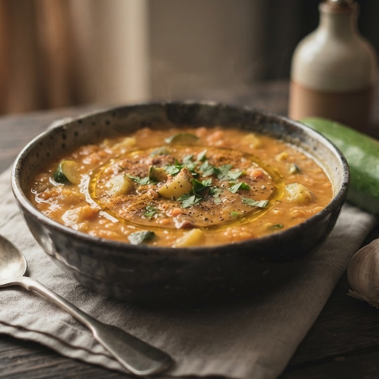 Rode linzensoep met ras al hanout recept