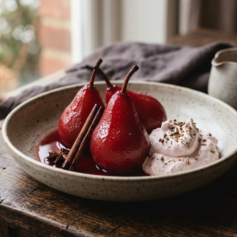 Rode peertjes met anijsroom recept