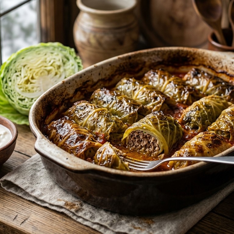 Roemeense ovenschotel met koolrolletjes recept
