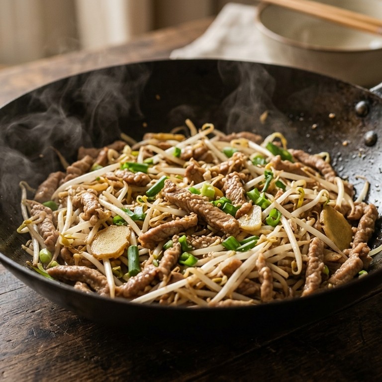 Roerbak Varkensvlees met Taugeh recept