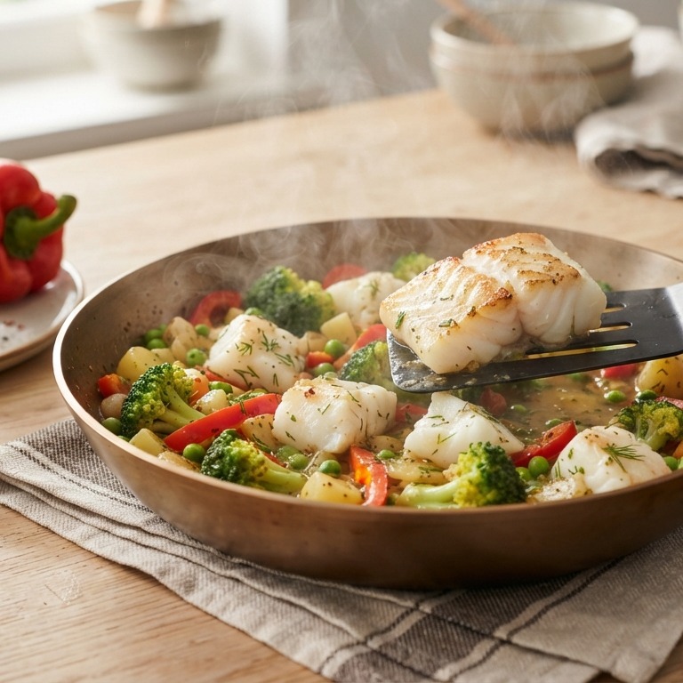 Roerbakschotel met visfilet recept