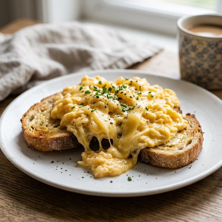 Roerei met belegen kaas recept