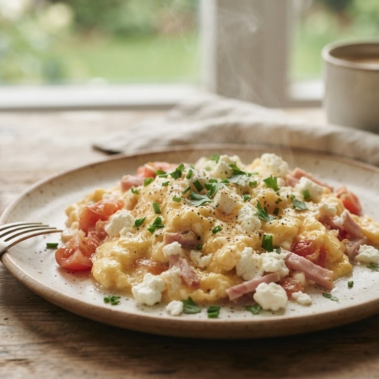 Roerei met feta recept