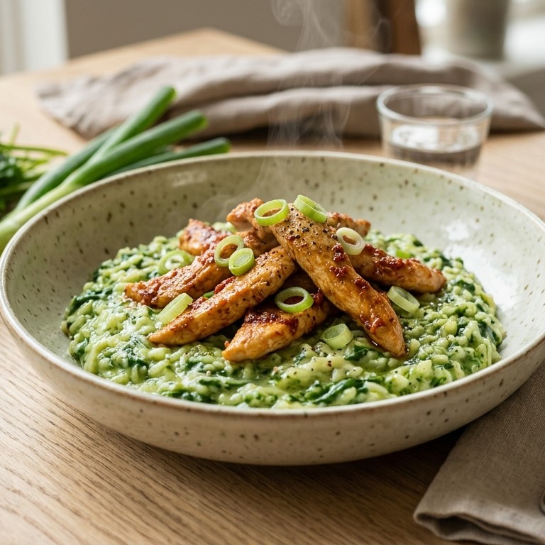Roergebakken kalkoenfilet met spinazierisotto recept