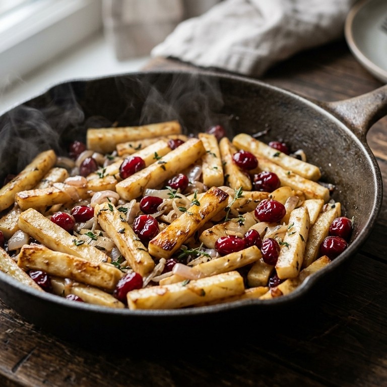 Roergebakken knolselderij met cranberry's recept