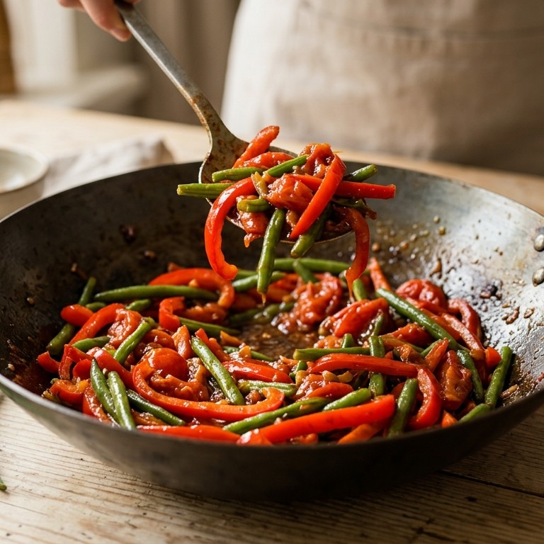Roergebakken paprika recept