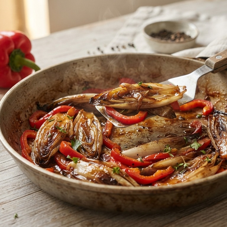 Roergebakken witlof met paprika recept