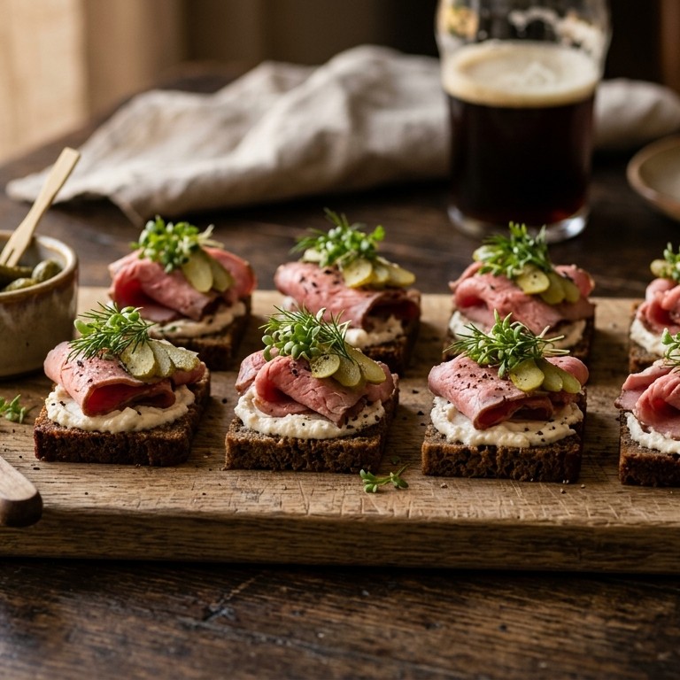 Roggebroodjes met rosbief recept