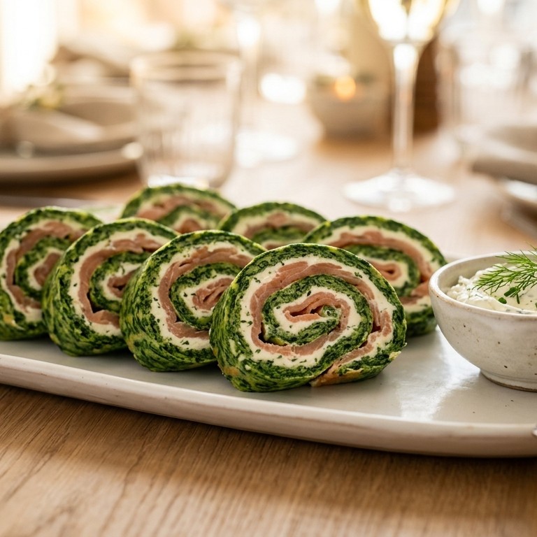 Rol van spinazie ei en gerookte zalm met boursin recept