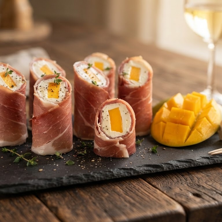 Rolletje parmaham met geitenkaas recept