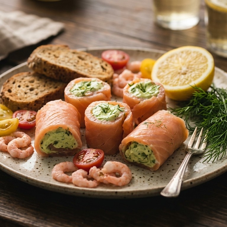 Rolletje zalm met avocadomousse recept