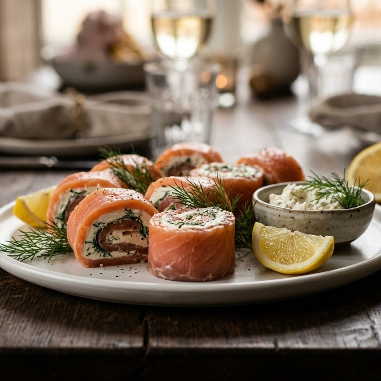 Rolletjes van gerookte zalm met dille recept