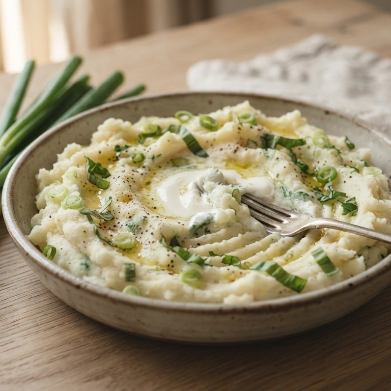Romige aardappelpuree met bosui en basilicum recept